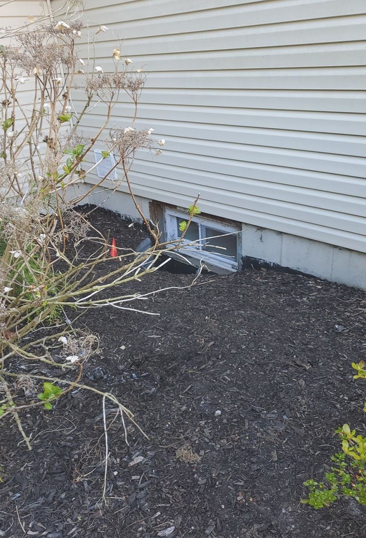 Outside small basement window